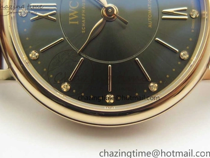 MIROTIME 0428 SportInspired Portofino IW458101 RG MK 1:1 Best Edition Gray Dial On Brown Leather Strap MIYOTA 7165